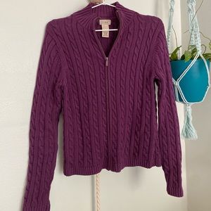 Zip up LL Bean cardigan